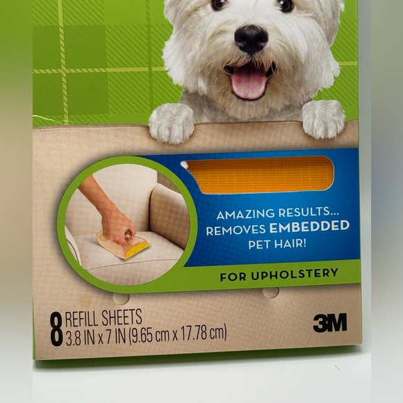 Lot of 3 Scotch Fur Fighter Refill 8 Sheets for Upholstery Pet Hair Fur - Picture 2 of 3